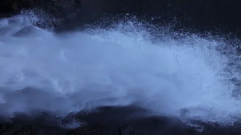 Aerial View of Powerful Water Outflow at Hydroelectric Dam in Portugal Stock Footage 340043004