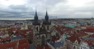Aerial View Of Prague, Czech Republic Stock Footage