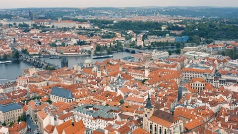 Aerial view of Prague Stock Footage 108405261