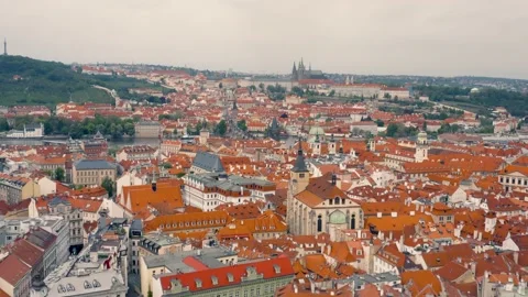 Aerial view of Prague Stock Footage 144731222
