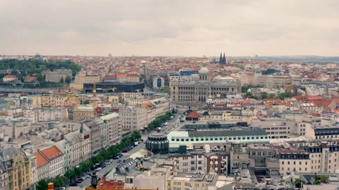 Aerial view of Prague Stock Footage 144766749