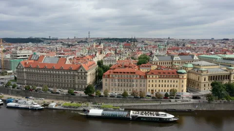 Aerial View of Prague Stock Footage 162589355