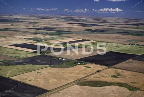 Aerial View of Prairies, Alberta, Canada Stock Photos