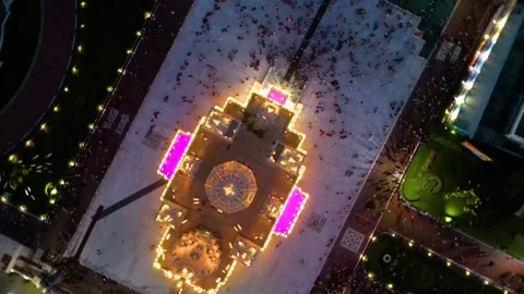 Aerial View of Prem mandir Stock Footage 277282649