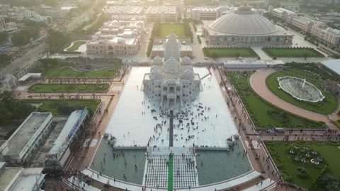 Aerial View of Prem mandir Stock Footage 277282849