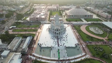 Aerial View of Prem mandir Stock Footage 277282994