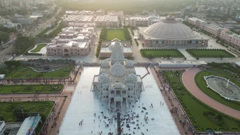 Aerial View of Prem mandir Stock Footage 277282998
