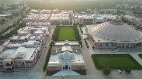 Aerial View of Prem mandir Stock Footage 277283076