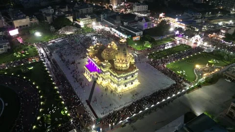 Aerial View of Prem mandir Stock Footage 277283569
