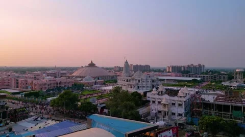 Aerial View of Prem mandir Stock Footage 277283625