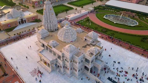 Aerial View of Prem mandir Stock Footage 277283661
