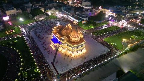 Aerial View of Prem mandir Stock Footage 277283662