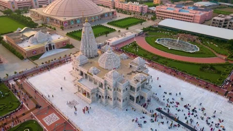 Aerial View of Prem mandir Stock Footage 277283701