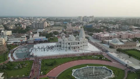 Aerial View of Prem mandir Stock Footage 277283736