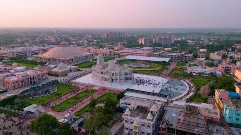 Aerial View of Prem mandir Stock Footage 277283739