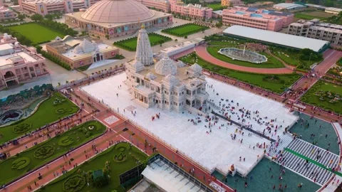 Aerial View of Prem mandir Stock Footage 277283756