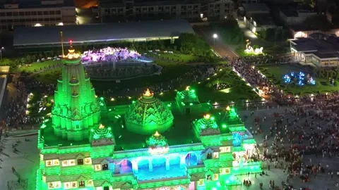 Aerial View of Prem mandir Stock Footage 277283760