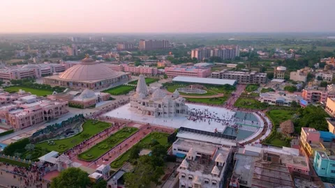 Aerial View of Prem mandir Stock Footage 277283771