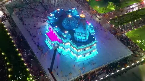 Aerial View of Prem mandir Stock Footage 277283782