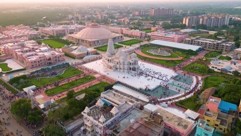 Aerial View of Prem mandir Stock Footage 277283802