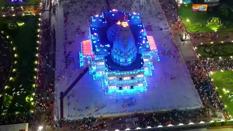 Aerial View of Prem mandir Stock Footage 277283805