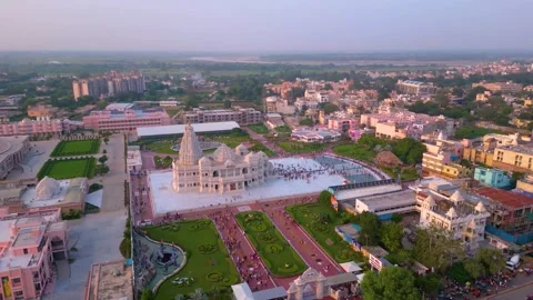 Aerial View of Prem mandir Stock Footage 277283826