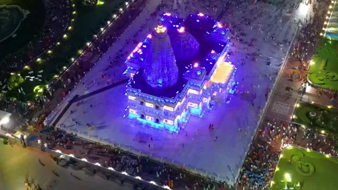 Aerial View of Prem mandir Stock Footage 277283830