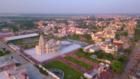 Aerial View of Prem mandir Stock Footage 277283857
