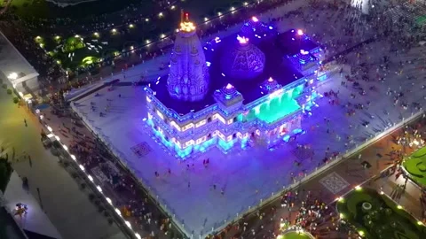 Aerial View of Prem mandir Stock Footage 277283876