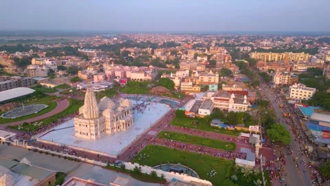 Aerial View of Prem mandir Stock Footage 277283883