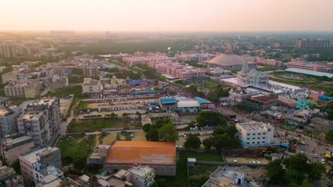 Aerial View of Prem mandir Stock Footage 277283889