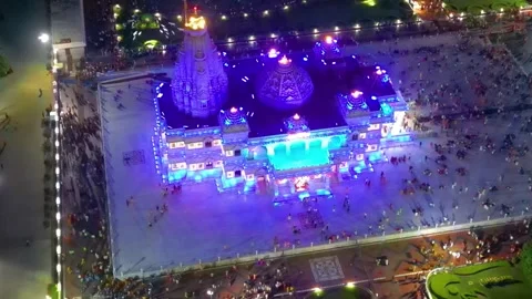 Aerial View of Prem mandir Stock Footage 277283894