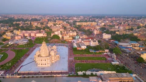 Aerial View of Prem mandir Stock Footage 277283915