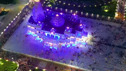 Aerial View of Prem mandir Stock Footage 277283918