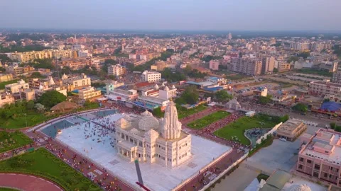 Aerial View of Prem mandir Stock Footage 277283956