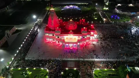 Aerial View of Prem mandir Stock Footage 277283972