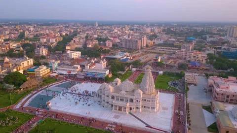 Aerial View of Prem mandir Stock Footage 277284010