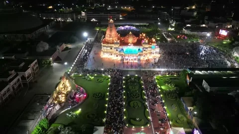 Aerial View of Prem mandir Stock Footage 277284019