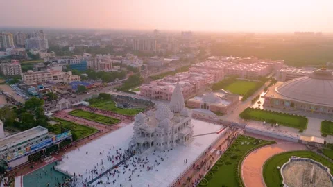 Aerial View of Prem mandir Stock Footage 277284023