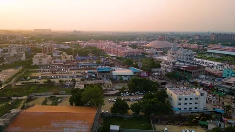 Aerial View of Prem mandir Stock Footage 277284032