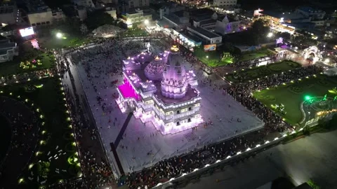 Aerial View of Prem mandir Stock Footage 277284033