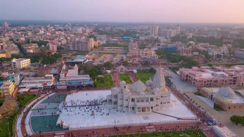 Aerial View of Prem mandir Stock Footage 277284038