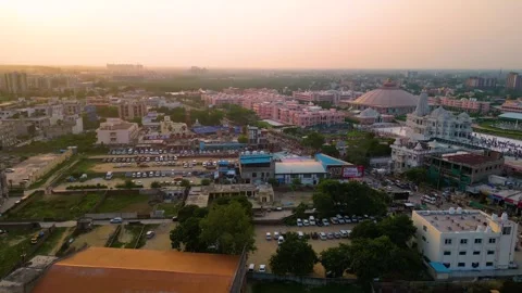Aerial View of Prem mandir Stock Footage 277284045