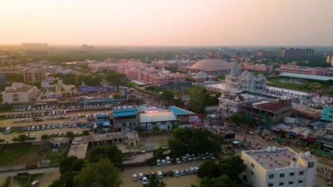 Aerial View of Prem mandir Stock Footage 277284057