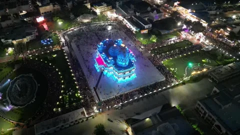 Aerial View of Prem mandir Stock Footage 277284063