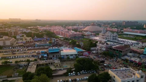 Aerial View of Prem mandir Stock Footage 277284068