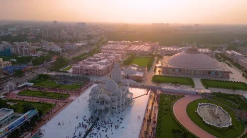Aerial View of Prem mandir Stock Footage 277284069