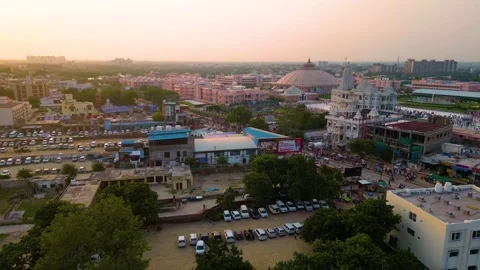 Aerial View of Prem mandir Stock Footage 277284077