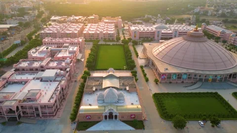 Aerial View of Prem mandir Stock Footage 277284086