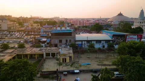 Aerial View of Prem mandir Stock Footage 277284094